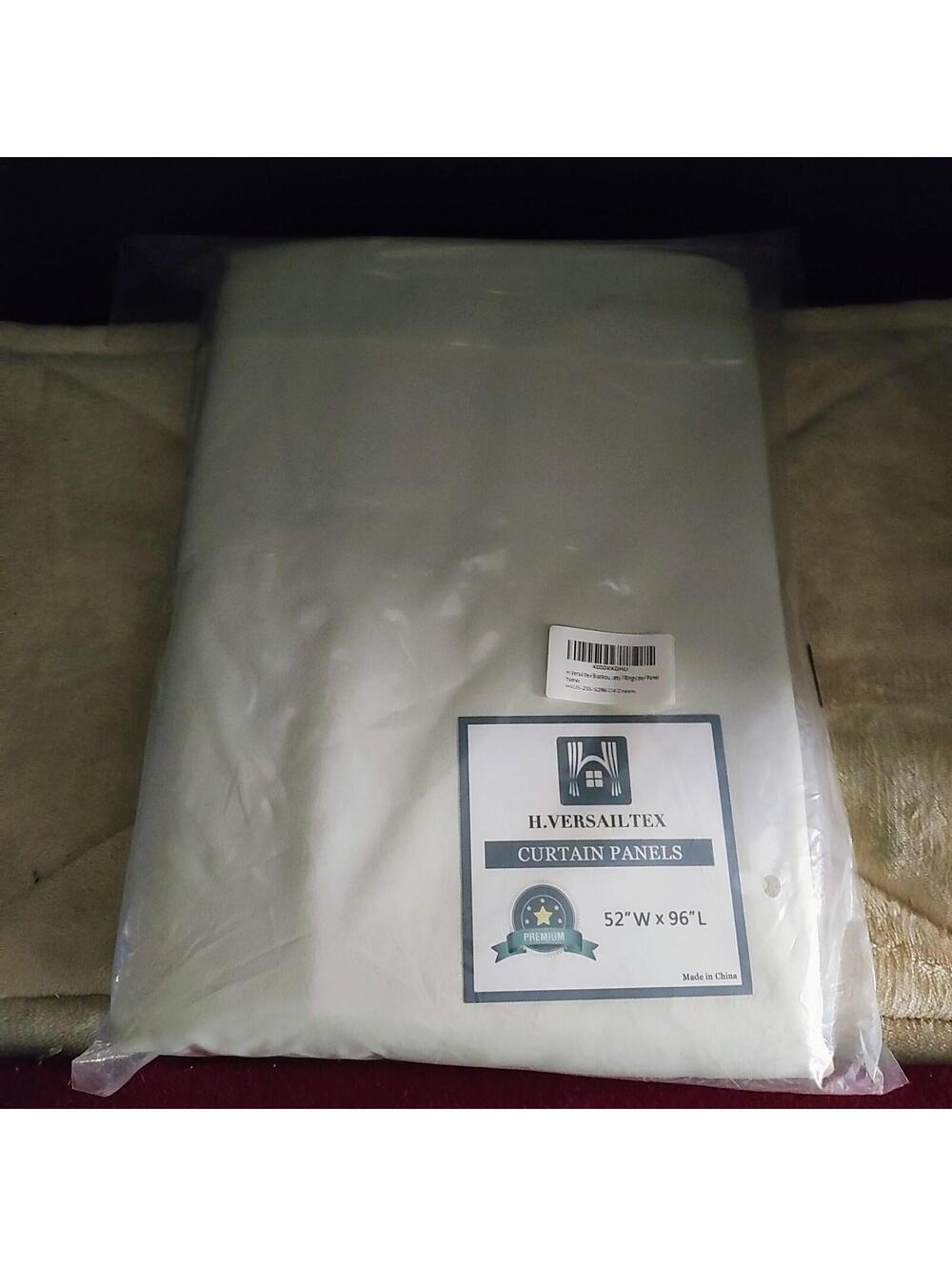 H. Versailtex 2 Curtain Panels - Cream on both sides Thick 52" Wide x 96" Long